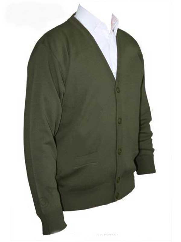40% OFF - FRANCO PONTI Cardigan - Mens Button Front Italian Merino Blend - Moss - Size: SMALL