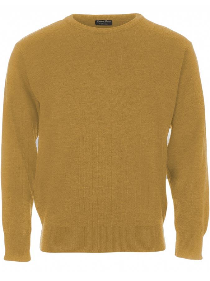 30% OFF - FRANCO PONTI Crew Neck - Mens Italian Merino Wool Blend - Honey - Size: LARGE Franco Ponti