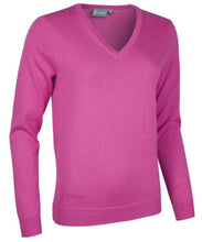 Load image into Gallery viewer, Glenmuir Ladies Darcy V Neck Cotton Sweater - Hot Pink
