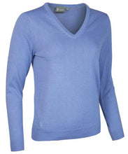Load image into Gallery viewer, Glenmuir Ladies Darcy V Neck Cotton Sweater - Light Blue
