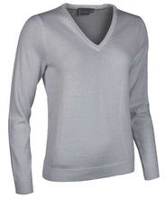 Load image into Gallery viewer, Glenmuir Ladies Darcy V Neck Cotton Sweater - Light Grey
