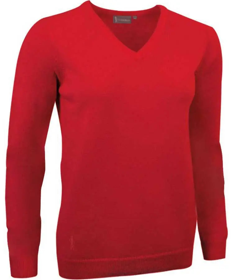 Glenmuir Ladies Nina V Neck Lambswool Sweater - Garnet