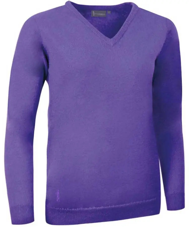 Glenmuir Ladies Nina V Neck Lambswool Sweater - Violet