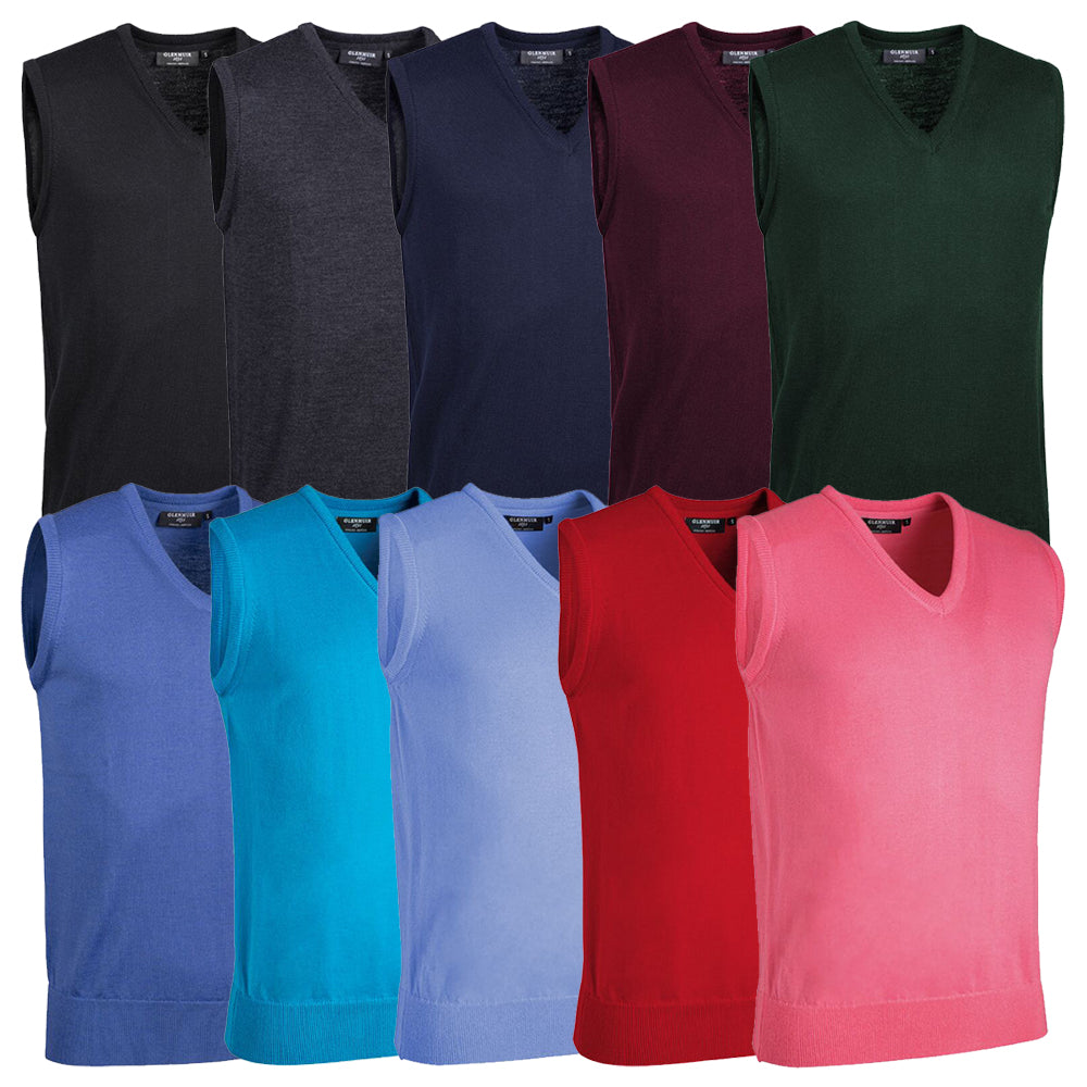 GLENMUIR Rankin Mens Slipover - Fine Merino Wool - 11 Colour Options Glenmuir