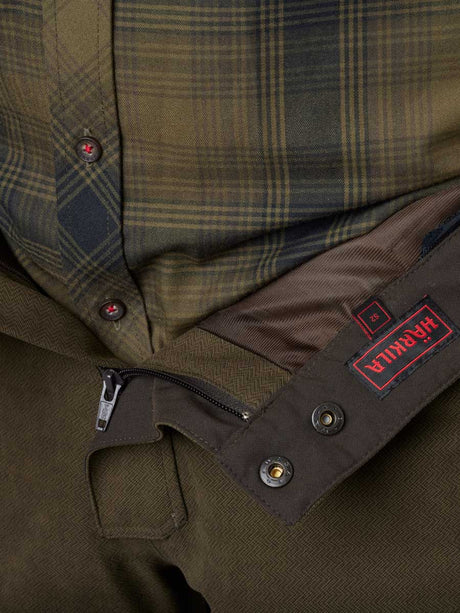 HARKILA Driven Hunt HWS Leather Trousers - Mens - Willow green & Shadow brown