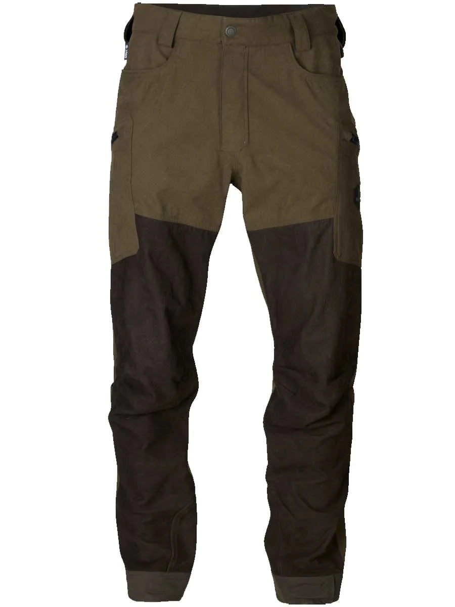 HARKILA Driven Hunt HWS Leather Trousers - Mens - Willow green & Shadow brown