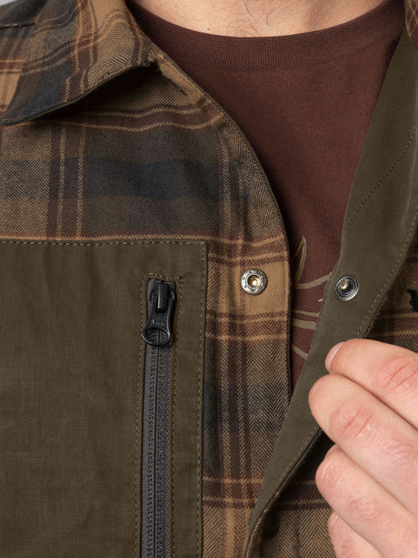 HARKILA Eirik Reversible Shirt Jacket - Mens - Dark Warm Olive/Burgundy