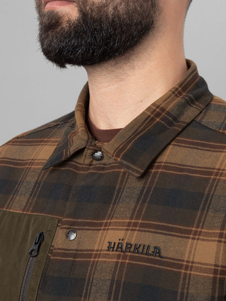 HARKILA Eirik Reversible Shirt Jacket - Mens - Dark Warm Olive/Burgundy
