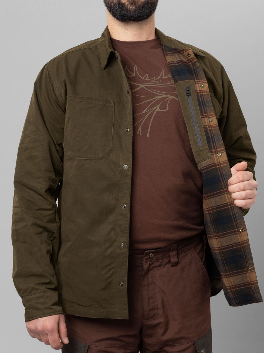 HARKILA Eirik Reversible Shirt Jacket - Mens - Dark Warm Olive/Burgundy