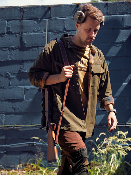 HARKILA Eirik Reversible Shirt Jacket - Mens - Dark Warm Olive/Burgundy