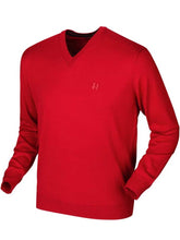 Load image into Gallery viewer, HARKILA Glenmore Pullover - Mens Merino Knitwear - Jester Red

