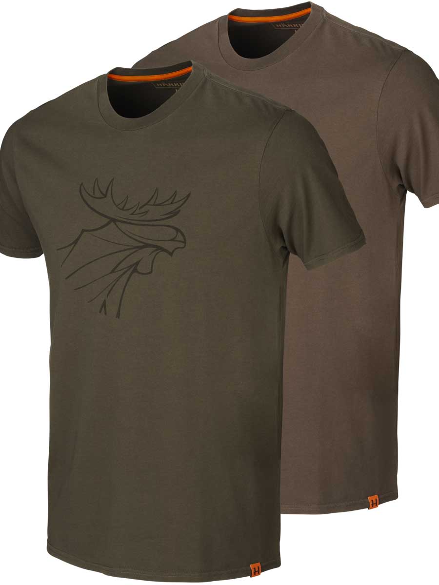 HARKILA Graphic T-shirt - Mens - 2-pack Willow Green & Slate Brown