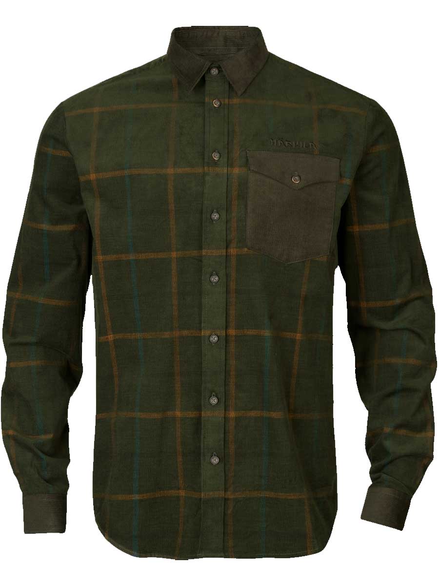 HARKILA Kaldfjord Corduroy Shirt - Mens - Willow Green Check