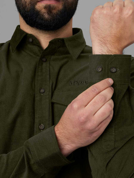 HARKILA Kaldfjord Corduroy Shirt - Mens - Willow Green