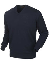Load image into Gallery viewer, HARKILA Knitwear - Mens Glenmore Merino Pullover -Dark Navy
