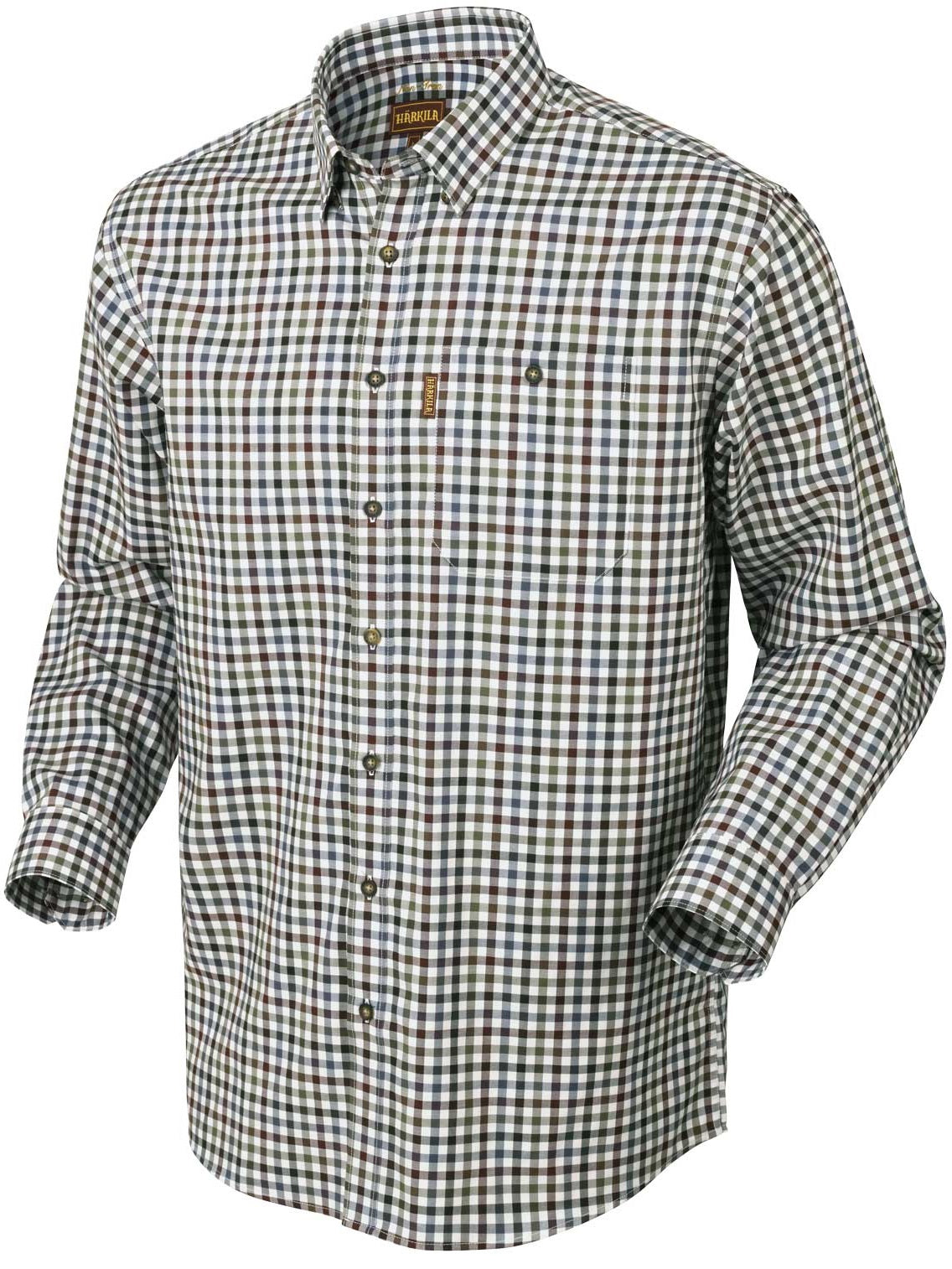 HARKILA Shirt - Mens Milford Fine Twill Cotton - Burgundy Check