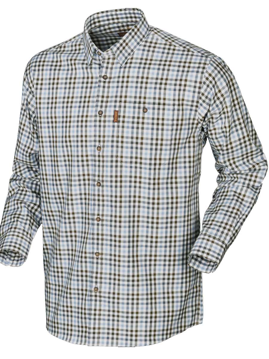 HARKILA Milford Shirt - Mens Fine Twill Cotton - Heritage Blue Check