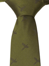 Load image into Gallery viewer, HARKILA Retrieve Pheasant Silk Tie - Olive Green
