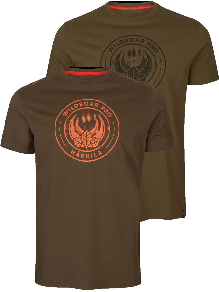 HARKILA Wildboar Pro T-shirt - Mens - 2-pack - Light Willow Green/Demitasse Brown