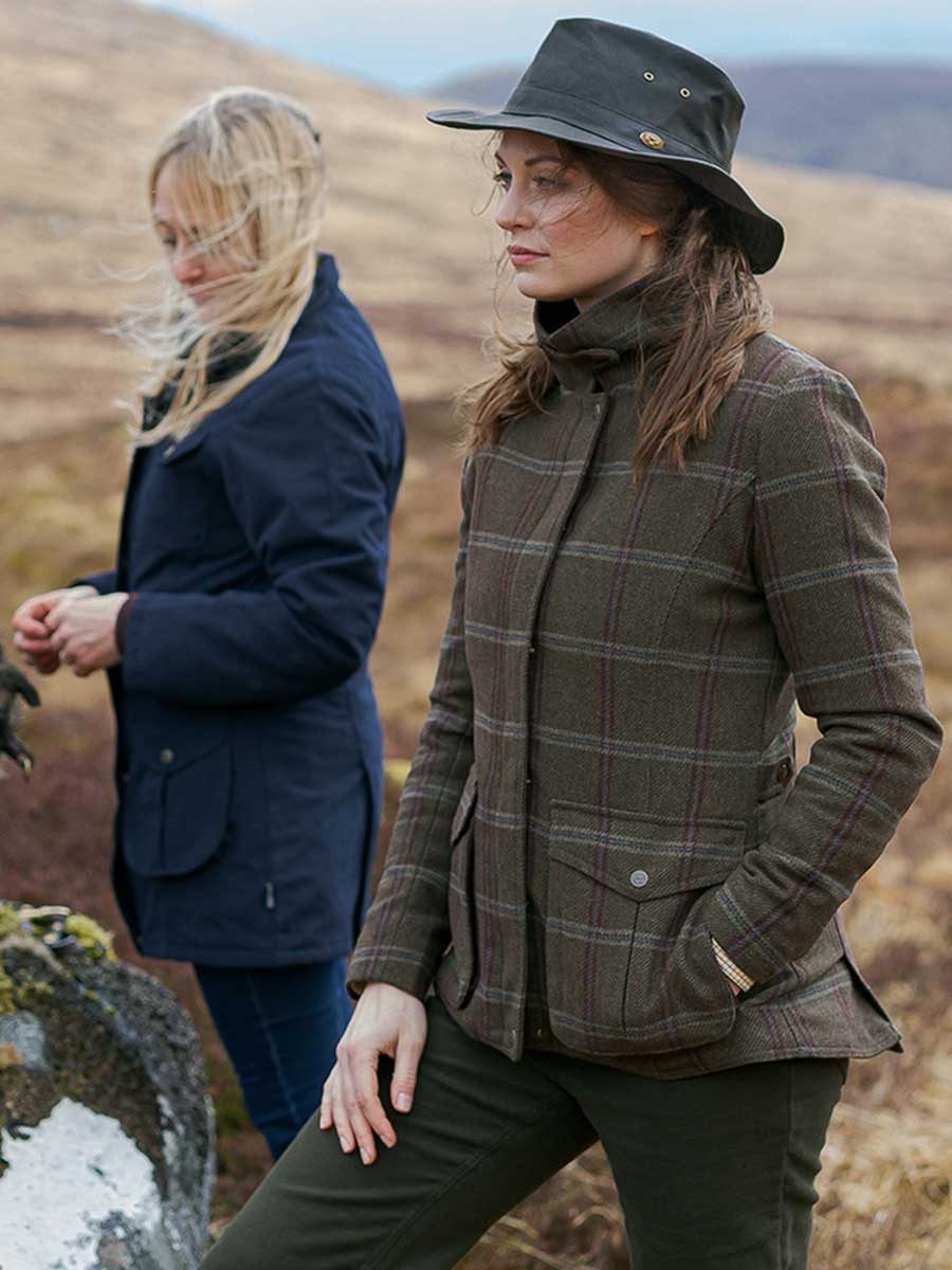 HOGGS OF FIFE Musselburgh Ladies Tweed Field Coat - Bracken