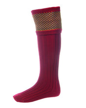 Load image into Gallery viewer, HOUSE OF CHEVIOT Tayside Shooting Socks - Mens - Brick Red
