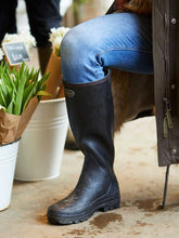 Load image into Gallery viewer, LE CHAMEAU Giverny Wellington Boots - Ladies Jersey Lined - Black
