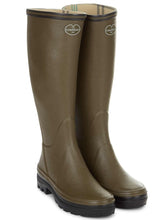 Load image into Gallery viewer, LE CHAMEAU Giverny Wellington Boots - Ladies Jersey Lined - Dark Green
