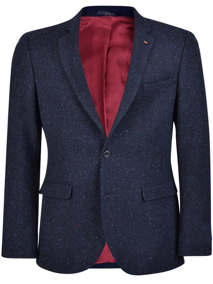 MAGEE Tweed Jacket - Mens Handwoven Donegal Tweed Finn Tailored Fit - Navy Salt & Pepper
