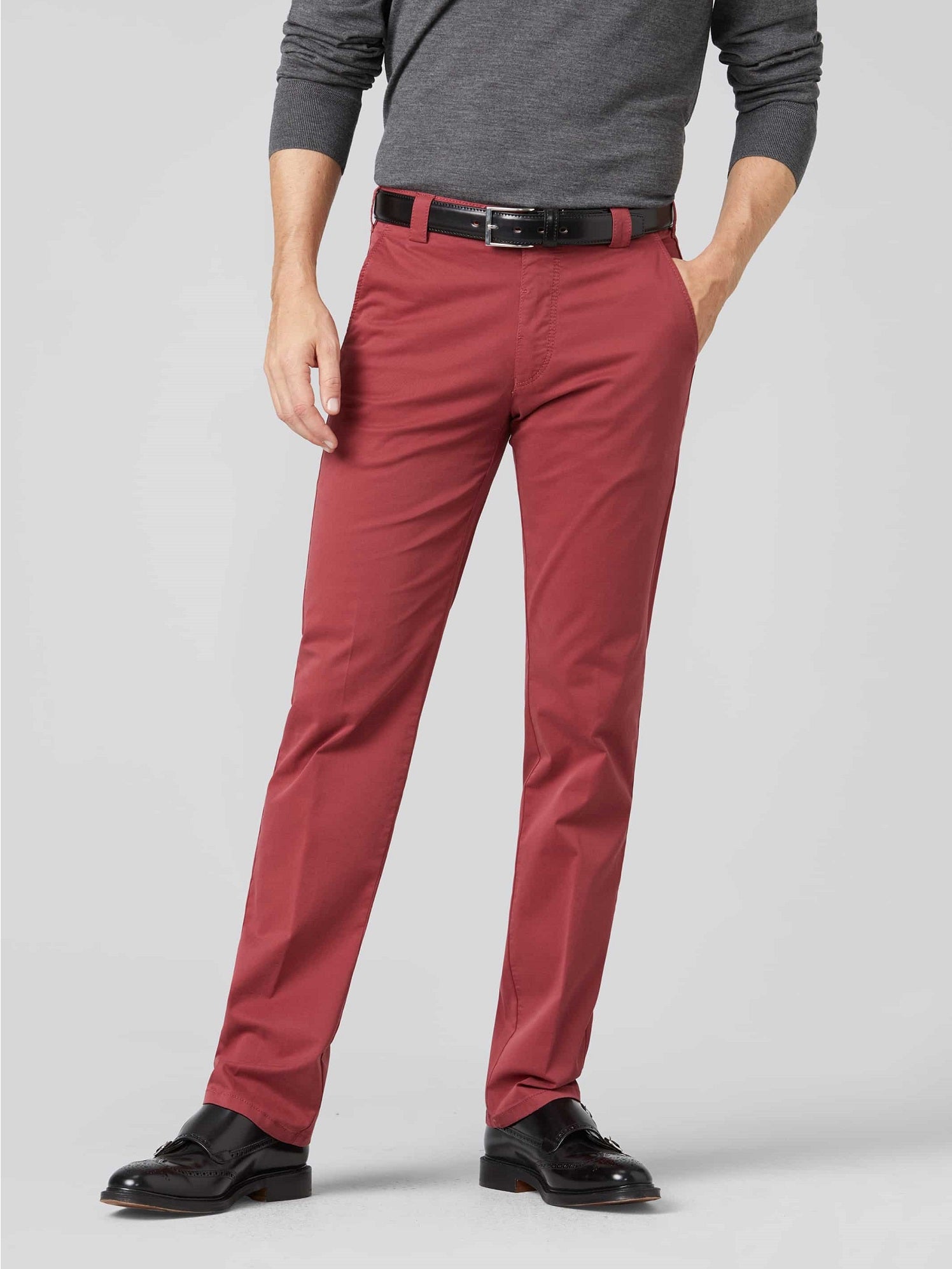 MEYER Trousers - Roma 3001 Light-Weight Cotton Chinos - Red