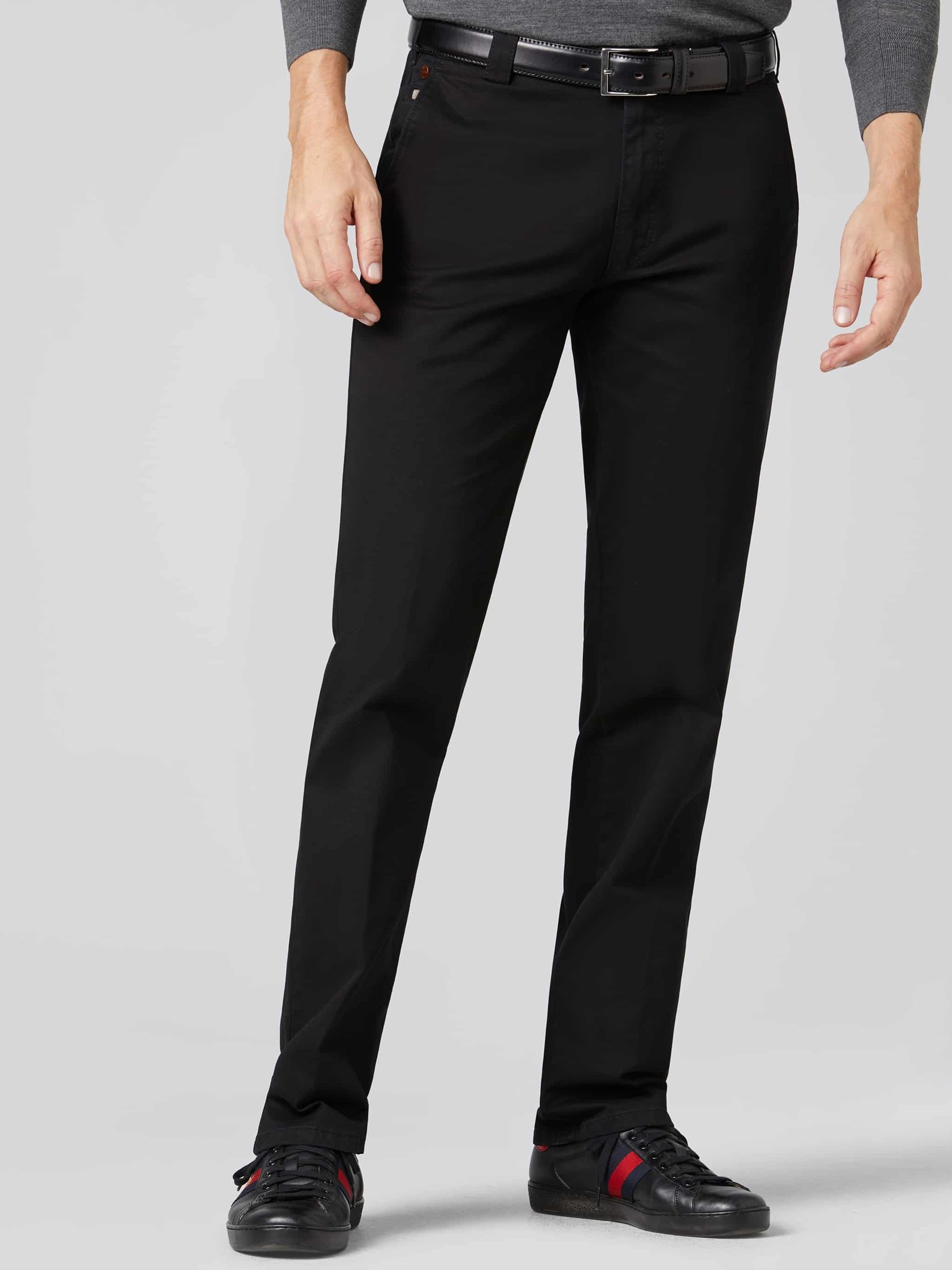 MEYER Trousers - Roma 316 Luxury Cotton Chinos - Black