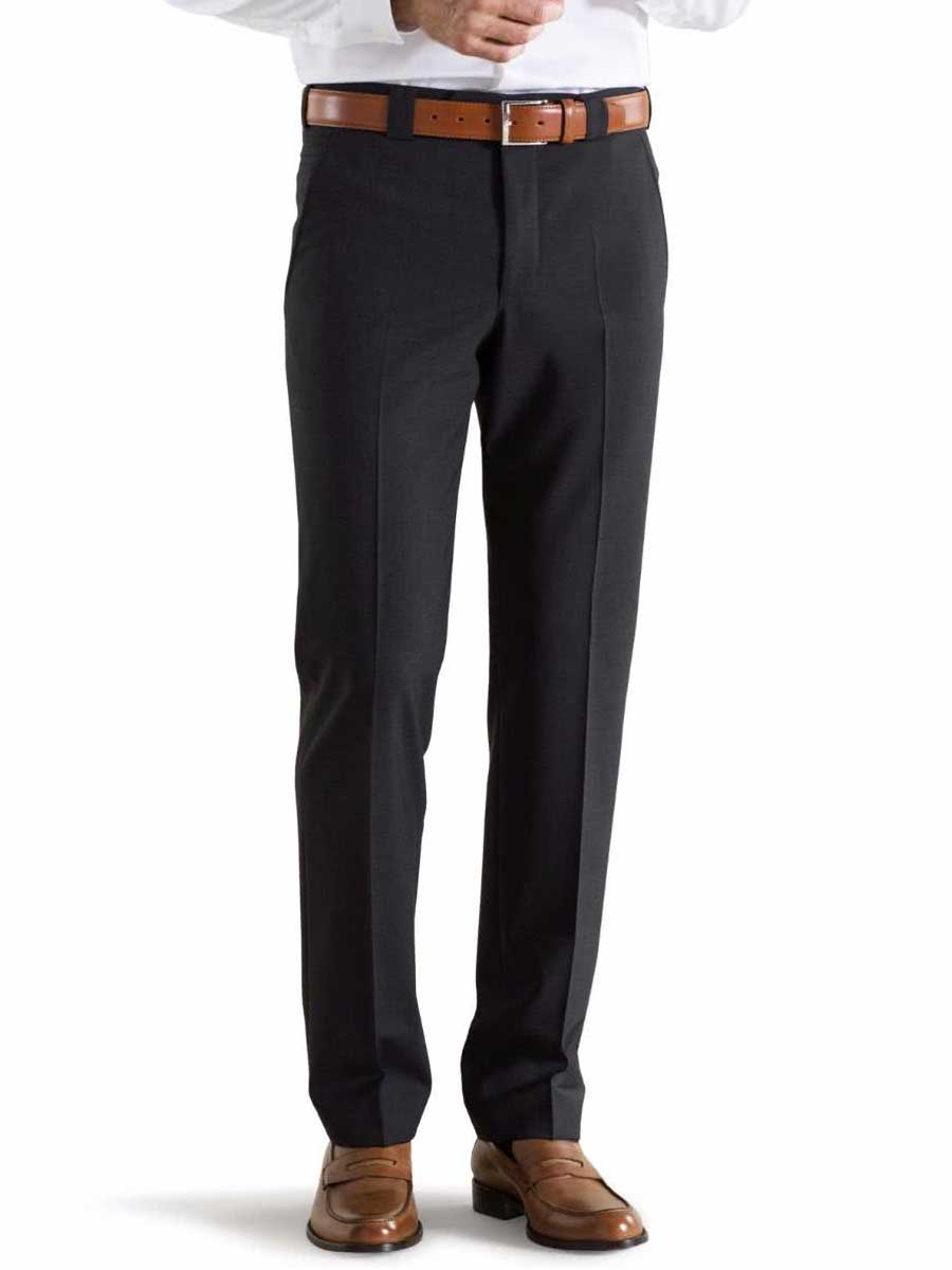 Meyer Roma 344 - Tropical Wool-Mix Trousers - Charcoal