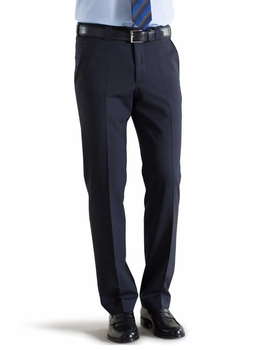 Meyer Roma 344 - Tropical Wool-Mix Trousers - Navy