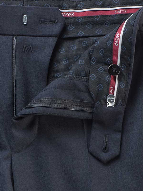 Meyer Tropical Wool-Mix Trousers - Roma 344 - Navy