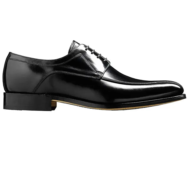 BARKER Newbury Shoes - Mens Derby Style - Black Hi-Shine Barker Shoes