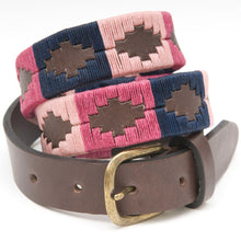 Load image into Gallery viewer, PIONEROS Polo Belt - Narrow Argentinian - 160 Berry/Navy/Pink
