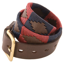 Load image into Gallery viewer, Pioneros - Argentinian Polo Belt in Burgundy/Navy
