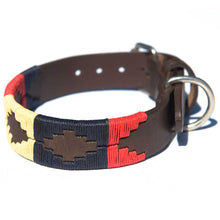 Load image into Gallery viewer, PIONEROS Polo Dog Collar - 724 Navy/Cream/Red
