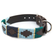 Load image into Gallery viewer, PIONEROS Polo Dog Collar - 756 Green/Pale Blue/Navy/Cream Stripe
