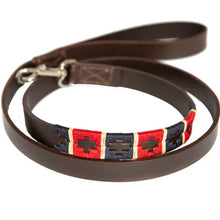 Load image into Gallery viewer, PIONEROS Polo Dog Lead - 833 Red/Navy/Cream Stripe
