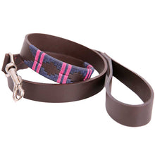 Load image into Gallery viewer, PIONEROS Polo Dog Lead - Double Stripe - 831 Navy/berry

