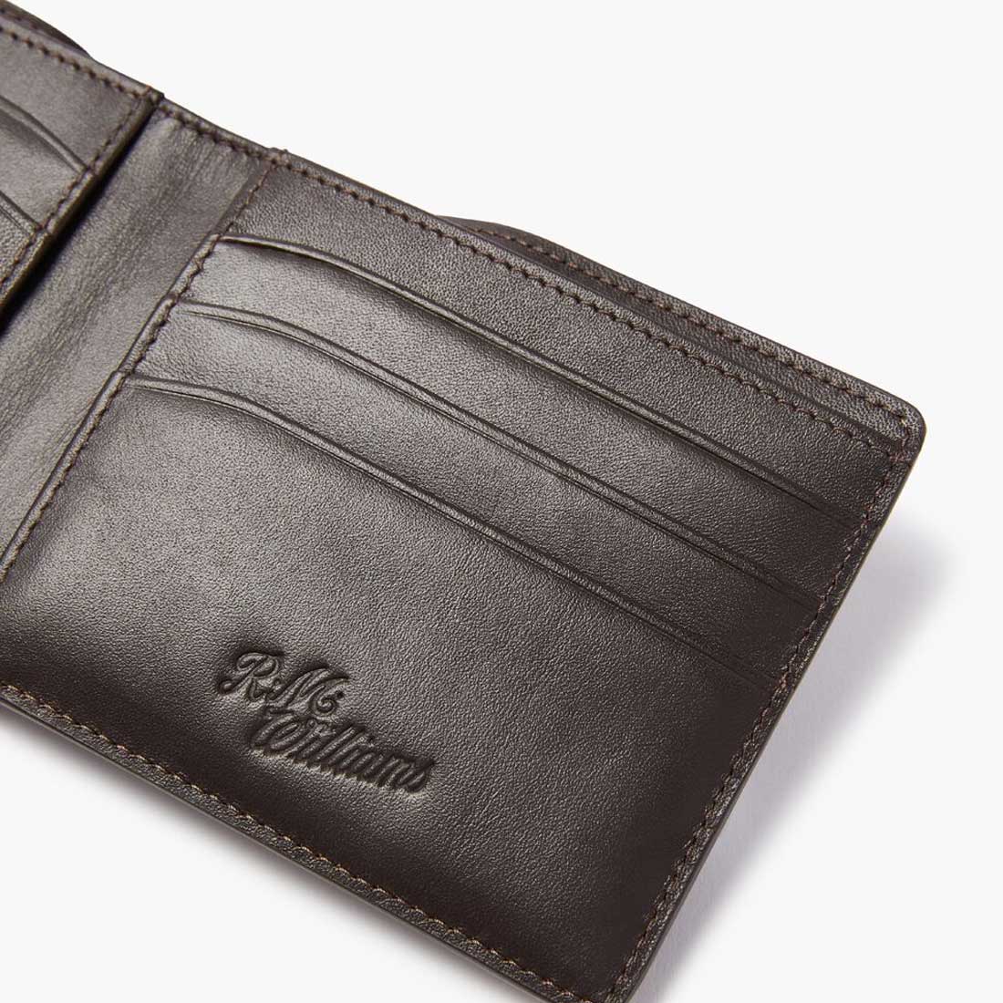 RM WILLIAMS Bi-Fold Wallet - Men's City Slim Leather - Chocolate