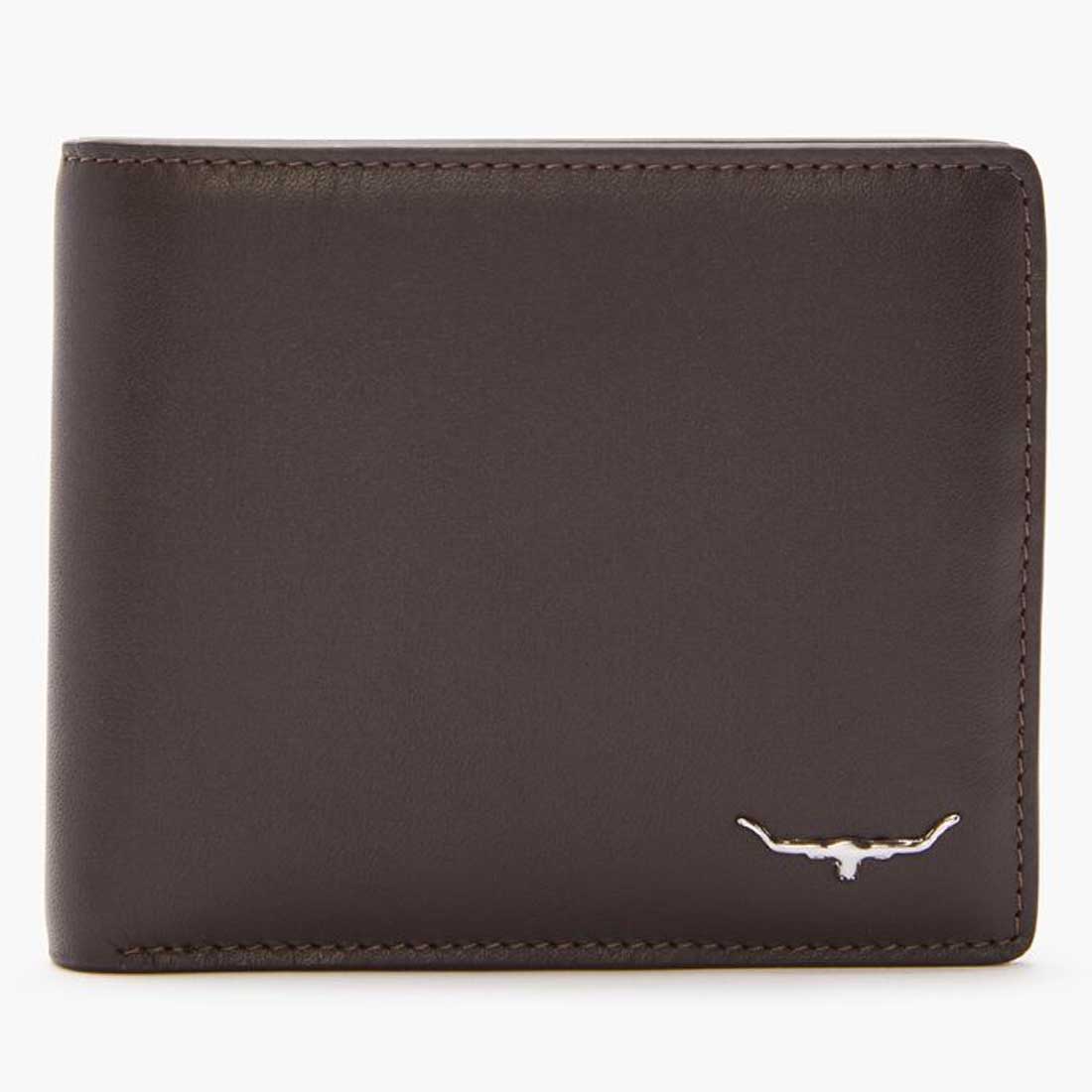 RM WILLIAMS Bi-Fold Wallet - Men's City Slim Leather - Chocolate