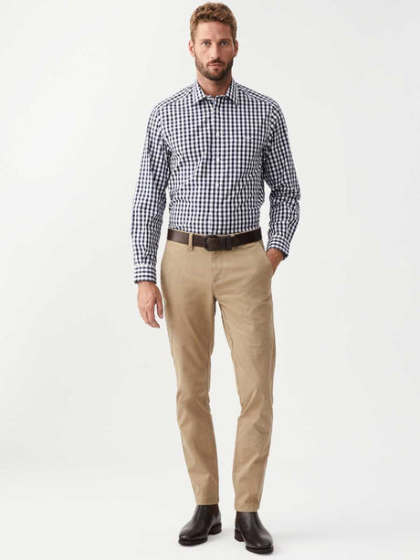 RM WILLIAMS Collins Standard Collar Men's Shirt - Navy Gingham Check
