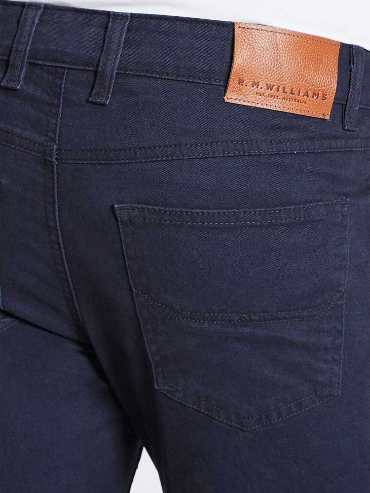 RM WILLIAMS Chinos - Men's Linesman Drill Cotton Slim-Fit - Navy