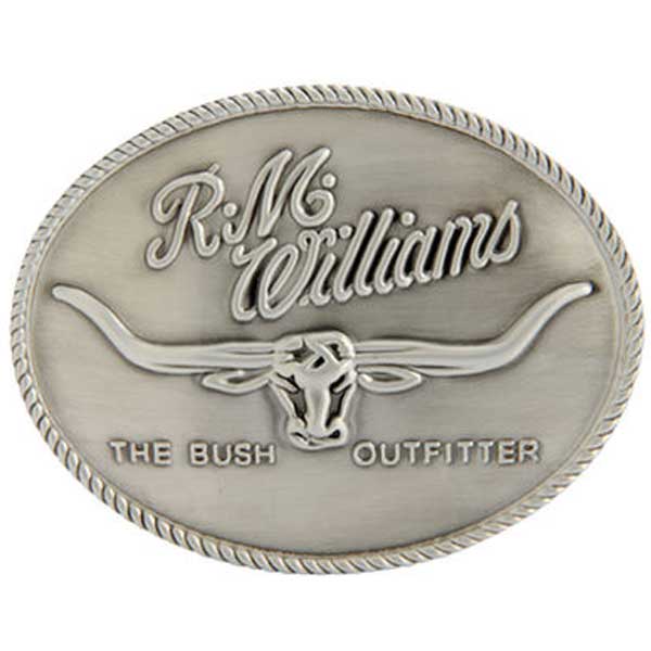 RM Williams - Longhorn Trophy Belt Buckle - Silver