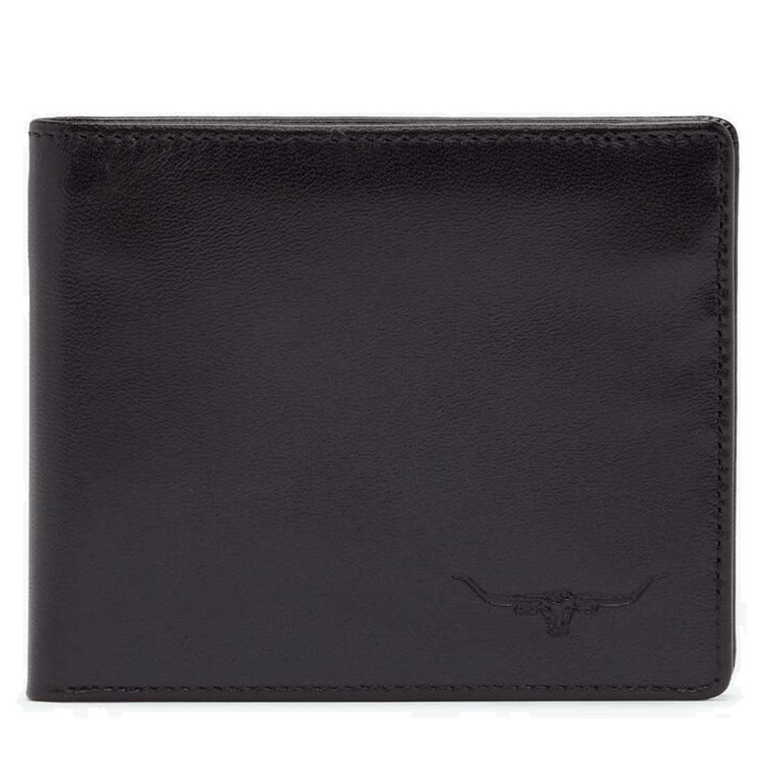 RM WILLIAMS Tri Fold Wallet - Mens Yearling Leather - Black