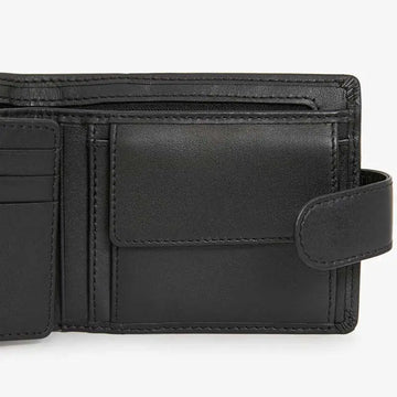 RM WILLIAMS Wallet Mens Leather with Coin Pocket Tab Black