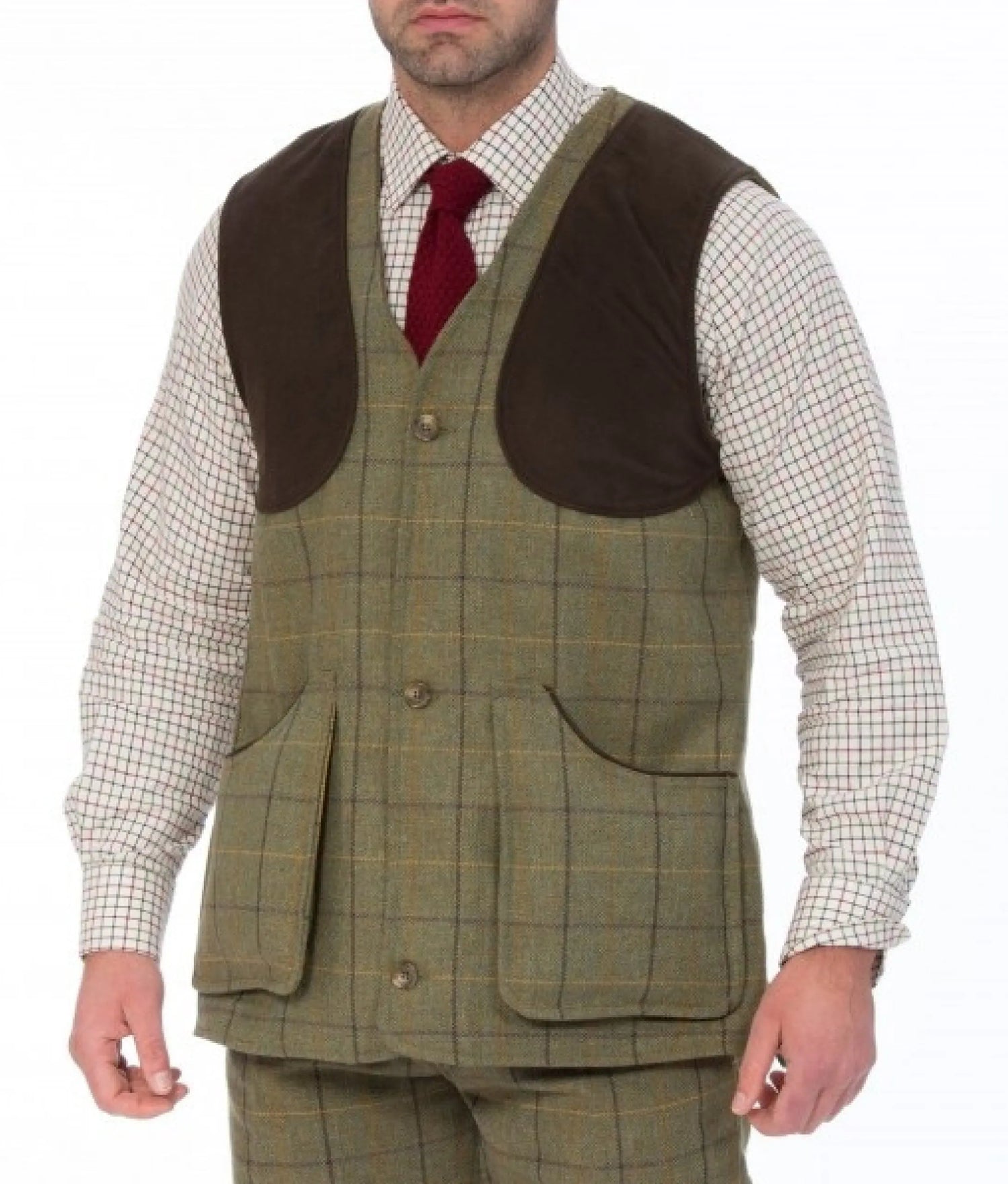 ALAN PAINE Rutland Mens Shooting Waistcoat - Dark Moss Alan Paine