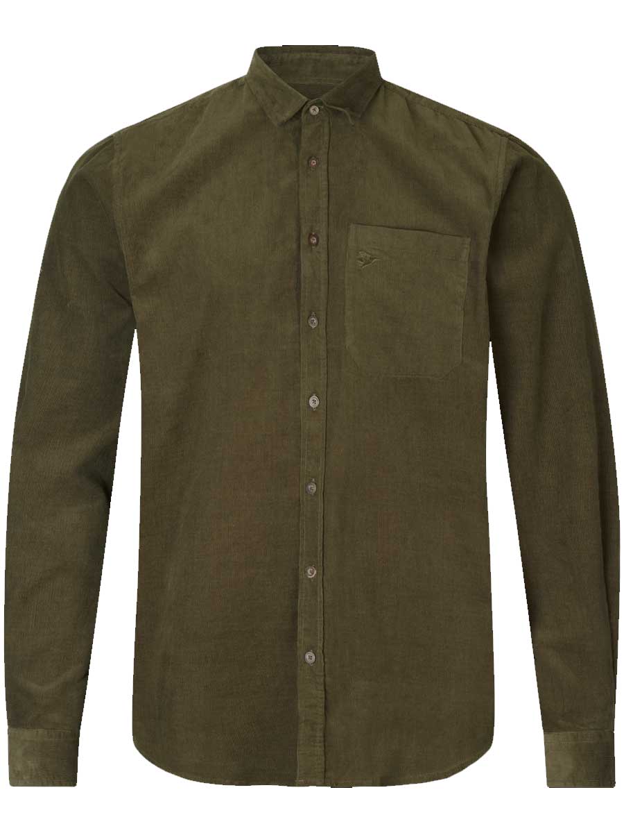 SEELAND George Shirt - Mens Cotton Corduroy - Pine Green