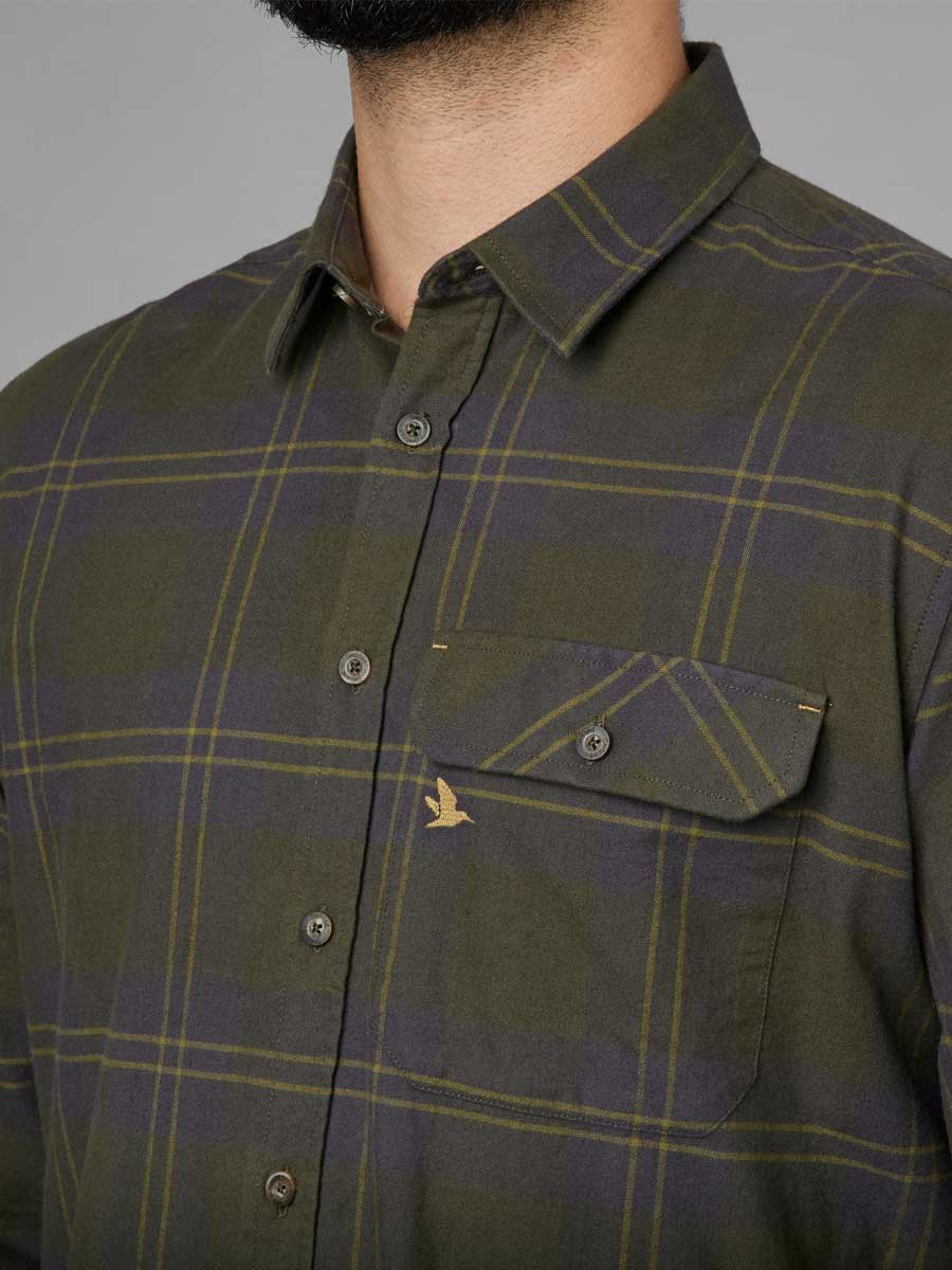 SEELAND Highseat Shirt - Mens 100% Cotton - Dark Olive